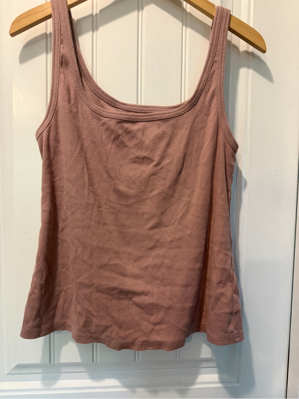 Anthropologie Pilcro lWomen's Ribbed Scoop Neck Tank Top - Dusty Rose